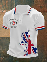 Men's A CUPPA MAKES EVERYTHING BETTER England Flag Printed Short Sleeve POLO T-shirt